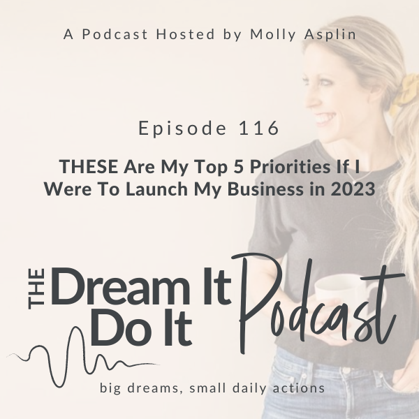 THESE Are My Top 5 Priorities If I Were To Launch My Business in 2023 with Molly Asplin